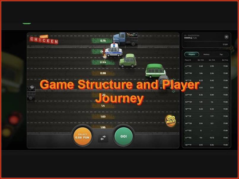Guia passo a passo e percurso do jogador no Chicken Crash