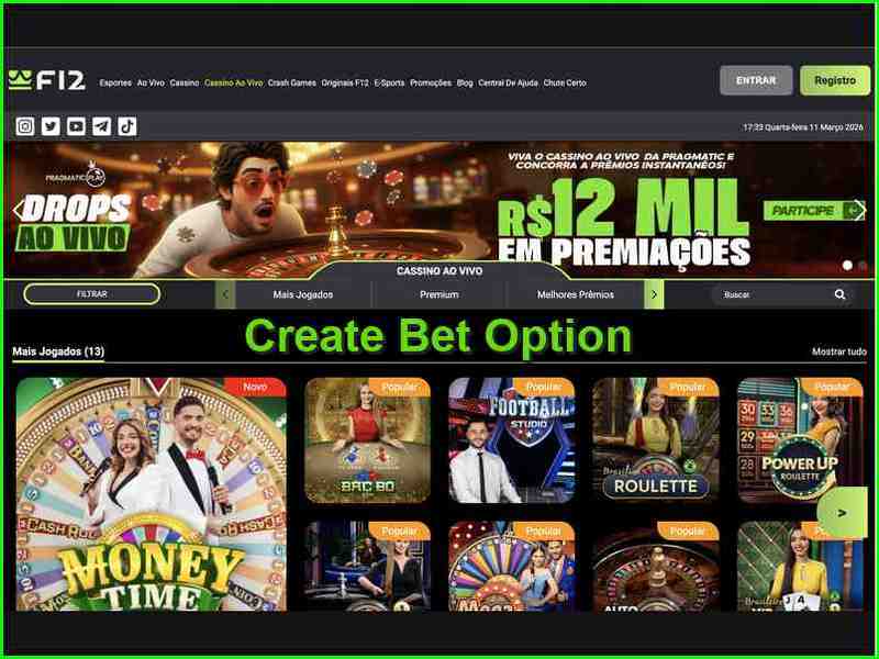 Construtor de apostas e apostas combinadas na F12bet
