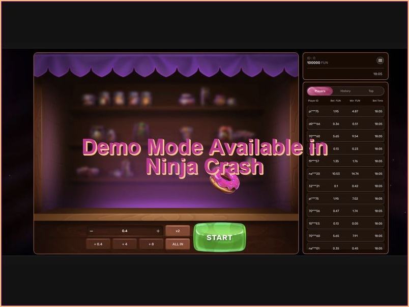 Possibilidade de jogar em modo de demonstração sem dinheiro real