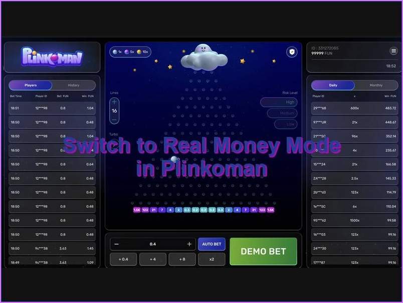 How to switch from demo to real money betting