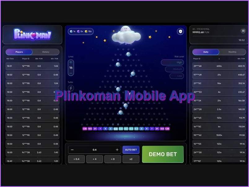 Plinkoman for smartphones and tablets