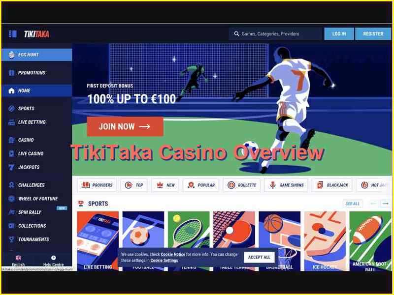 Structure et fonctionnalités du casino TikiTaka