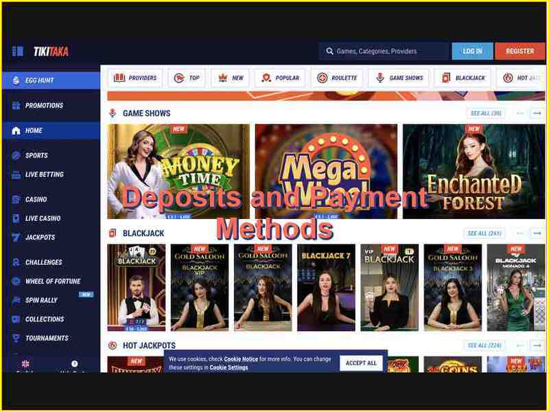 Modes de paiement et limites de dépôt sur TikiTaka