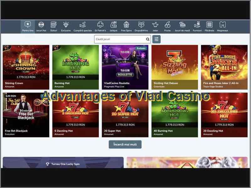 Principaux avantages et conditions d'utilisation de Vlad Casino